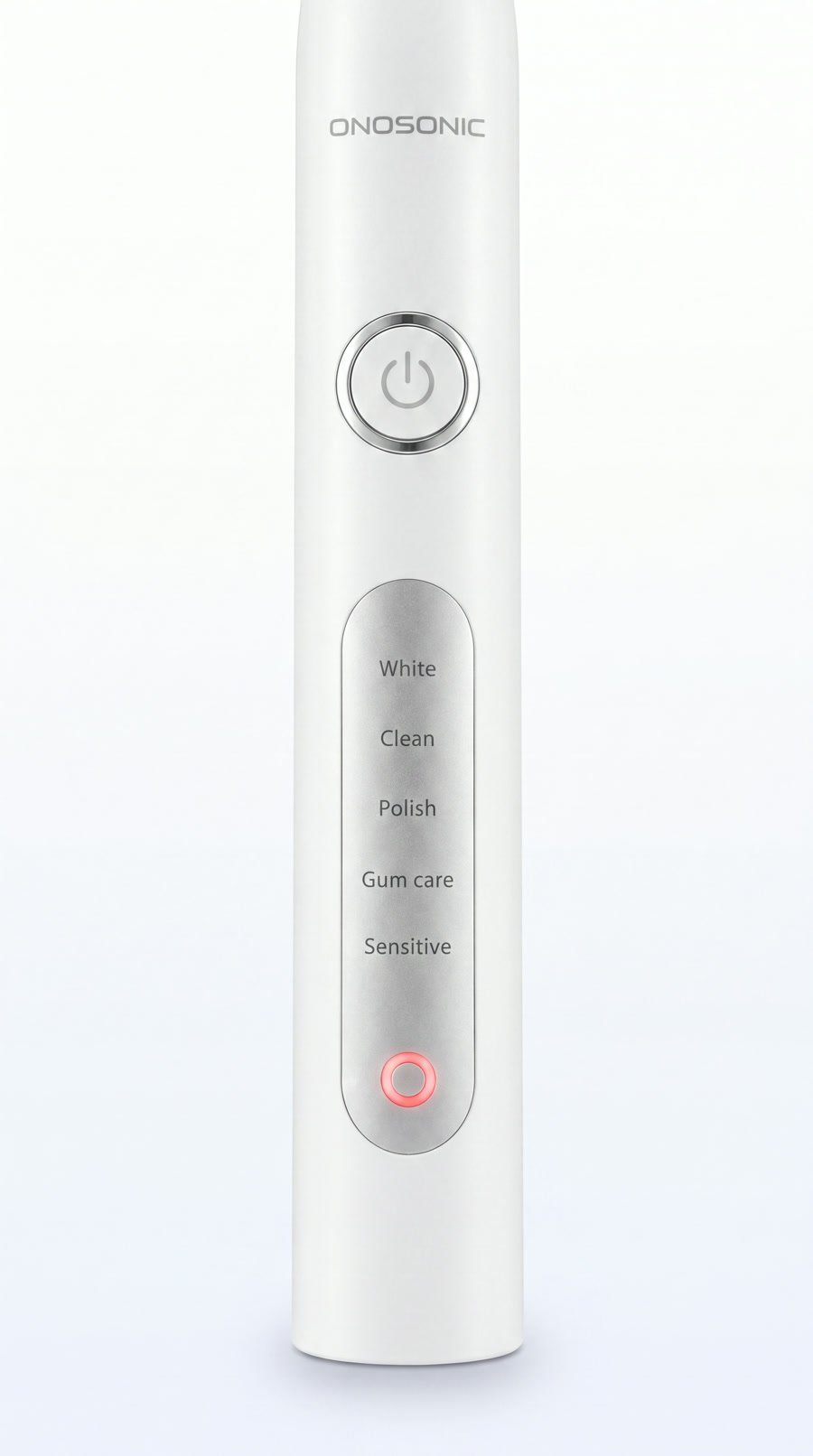 DX-1 silver control panel with five modes: White, Clean, Polish, Gum care, Sensitive